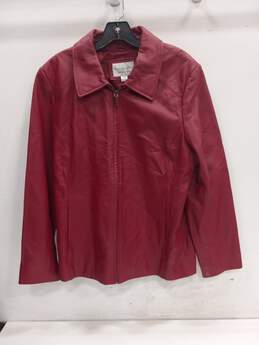 Worthington Red Leather Jacket Women's Size L