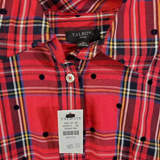 Talbots Women Red Long Sleeve S NWT image number 3