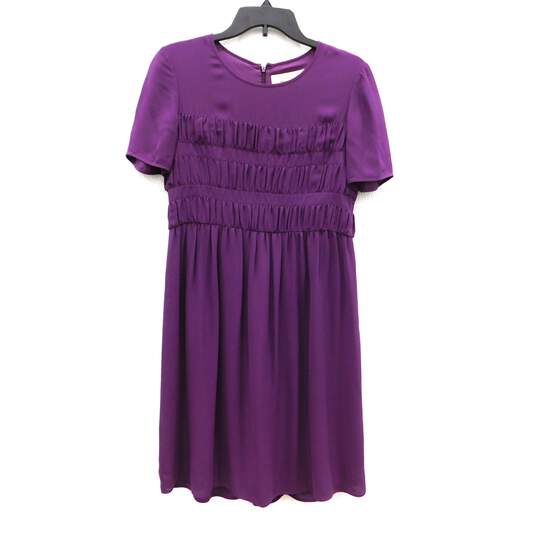 Burberry London Purple Knee-Length Women's Dress Size 8 with COA image number 1