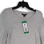 NWT Womens Gray Shirttail Hem Long Sleeve Pullover Sweater Size XL image number 3