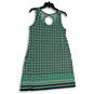 Womens Green Batik Back Keyhole Sleeveless Pullover Sheath Dress Size S image number 1