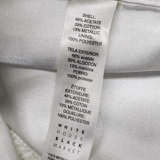 White House Black Market White Sleeveless Metallic Pattern Dress Size 4 image number 4