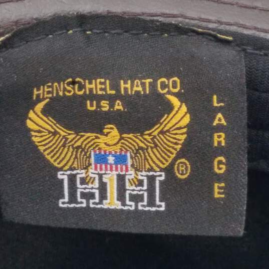 Henschel Hat Brown Leather Fedora Large Men's Hat image number 6