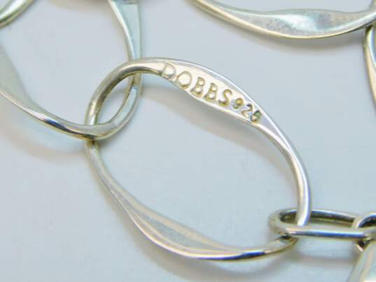 Artisan Sterling Silver Dobbs Signed Open Circle Link Chain Bracelet 3.9g image number 3