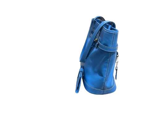 Baby Blue Leather Tote Bag Set image number 4
