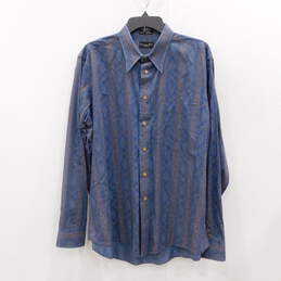 Christian Dior Monsieur Blue Long-Sleeve Men's Dress Shirt Size XL