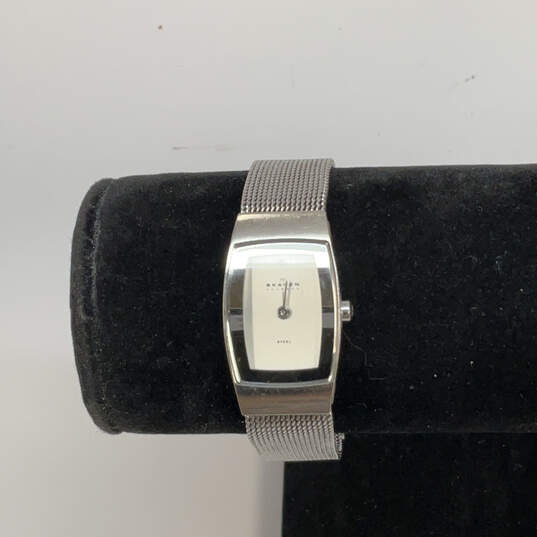 Designer Skagen Silver-Tone Denmark Stainless Steel Analog Wristwatch image number 1
