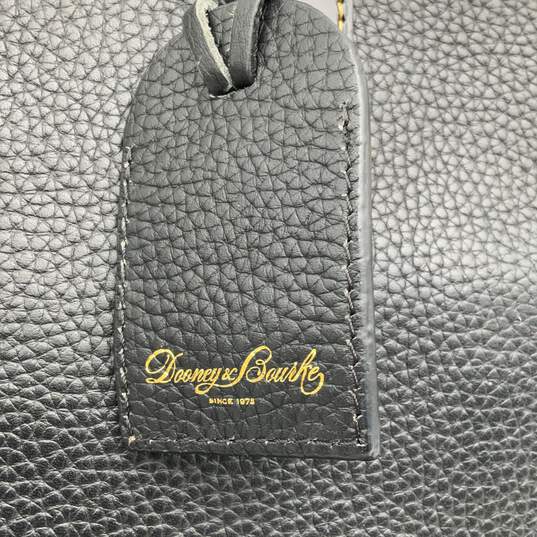 Dooney & Bourke Womens Black Pebbled Leather Bottom Stud Tote Bag Purse image number 6