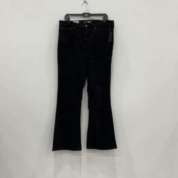 NWT Womens Black Corduroy Slimming Fit Classic Bootcut Leg Pants Size 14X31 alternative image