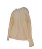 Women Beige Long Sleeve V Neck Casual Pullover Sweater Size X-Large image number 2