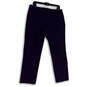 Womens Blue Flat Front Slash Pocket Straight Leg Formal Dress Pants Size 12 image number 2