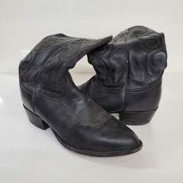 Tony Lama Black Leather Western Cowboy Boots Size 12D