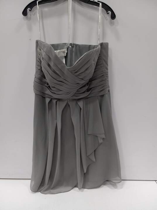 David's Bridal Gray Strapless Dress Size 14 NWT image number 1