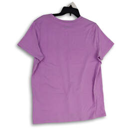 Womens Purple Graphic Print Short Sleeve Crew Neck Pullover T-Shirt Size XL alternative image