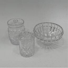 Crystal Mikasa Bowl W/ 2 Lidded Jars
