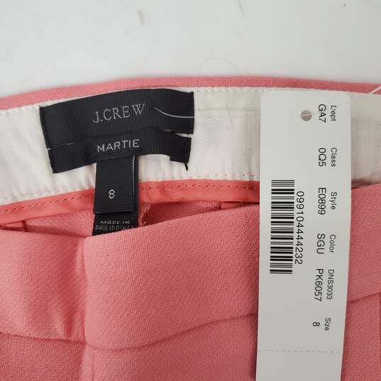NWT J. Crew WM's Solid Cuff Martie Pink Trousers Size 8 image number 3
