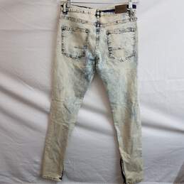 Acid washed distressed zip ankle skinny jeans men's 32 x 32 alternative image