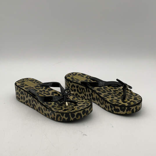 Womens Rhett Brown Black Cheetah Print Platform Flip Flop Sandals Size 7 image number 2