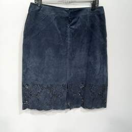Women’s Newport News Lace Trim Suede Pencil Skirt Sz 10 alternative image