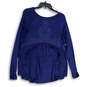 NWT Womens Blue Round Neck Long Sleeve Pullover Blouse Top Size Medium image number 2