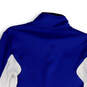 Womens Blue White Mock Neck Long Sleeve Activewear Track Jacket Size Small image number 4