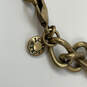 Designer J. Crew Gold-Tone Enamel Rope Aqua Corded Statement Necklace image number 4