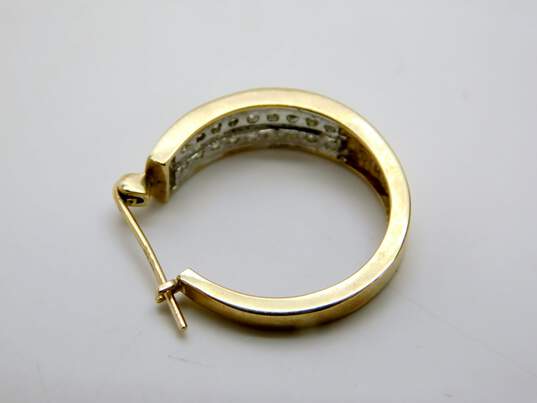 10K Yellow Gold 0.54 CTTW Diamond Hoop Earrings 4.5g image number 3