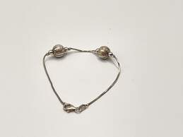 925 Sterling Silver Womens Beaded Snake Chain Bracelet 4.9g JEWJ8QZZQ-D