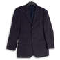 Mens Blue Notch Lapel Long Sleeve Flap Pocket Three Button Blazer Size 36R image number 1