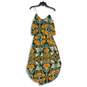 H&M Womens Green Orange Tropical Print Spaghetti Strap Blouson Dress Size 4 image number 1