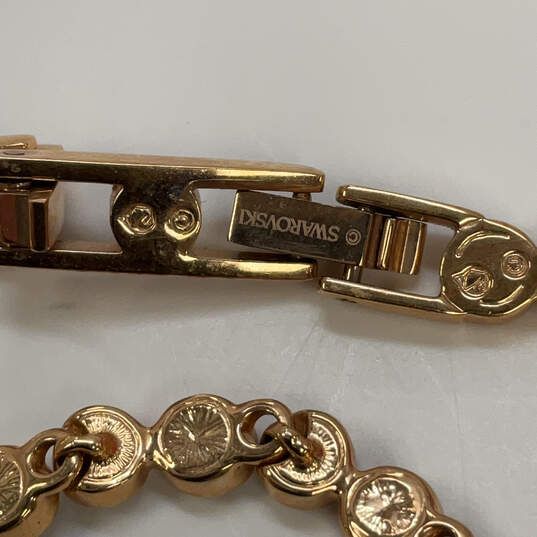 Designer Swarovski Gold-Tone Clear Crystal Stone LinkTennis Bracelet image number 4