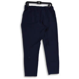 Womens Navy Blue Flat Front Elastic Waist Drawstring Sweatpants Size 8 alternative image