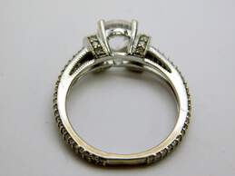 10K White Gold 0.33 CTTW Pave Set Diamond & 6.5mm White Sapphire Ring 3.2g alternative image