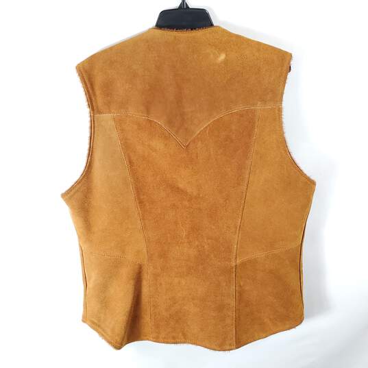 Pioneer Wear Men Brown Leather Vest Sz 42 image number 5