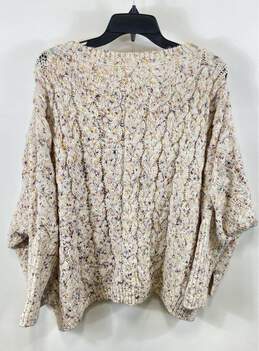 Free People Women Ivory Cable Knit Speckled Sweatshirt S alternative image