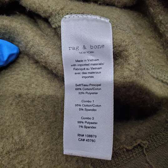 Rag And Bone Fleece 1/2 Zip Sweatshirt Womens Size L Green Cutoff Sz XS/TP image number 3