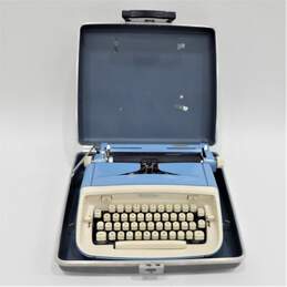 Vintage Royal Aristocrat Blue Portable Typewriter w/ Case & Manual alternative image