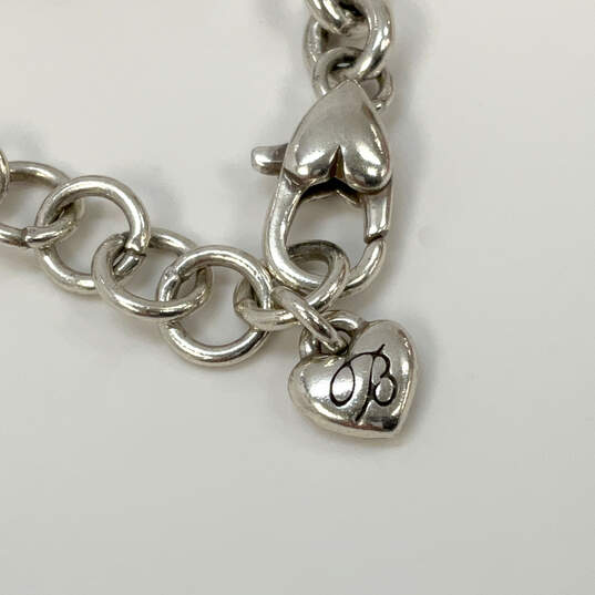 Designer Brighton Silver-Tone Rhinestone Link Chain Multi Charm Bracelet image number 3