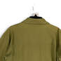 Womens Green Notch Lapel Slash Pocket Double Breasted Pea Coat Size Medium image number 4