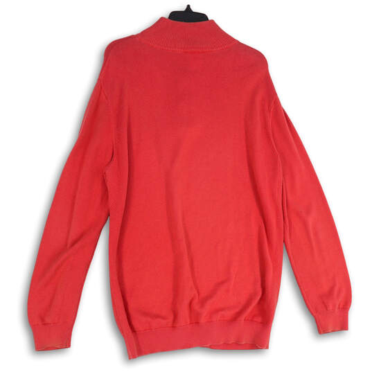 Mens Pink Knitted Long Sleeve Mock Neck Long Sleeve Pullover Sweater Size 6 image number 2