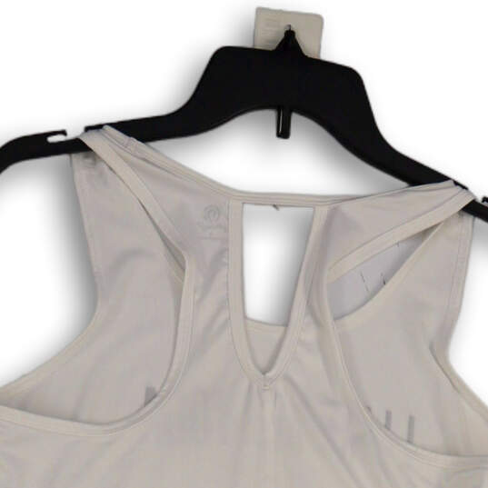 Womens White Scoop Neck Sleeveless Gym Yoga Pullover Tank Top Size Small image number 4