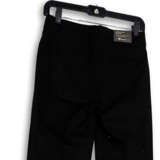 NWT Womens Black Flat Front Slash Pocket Formal Dress Pants Size 00 image number 4