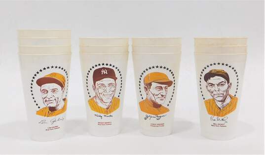 Vintage 1970s 7-Eleven MLB Baseball Hall of Fame Player Slurpee Cups Lot of 13 image number 1