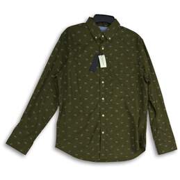 NWT Banana Republic Mens Green Spread Collar Long Sleeve Button-Up Shirt Size M