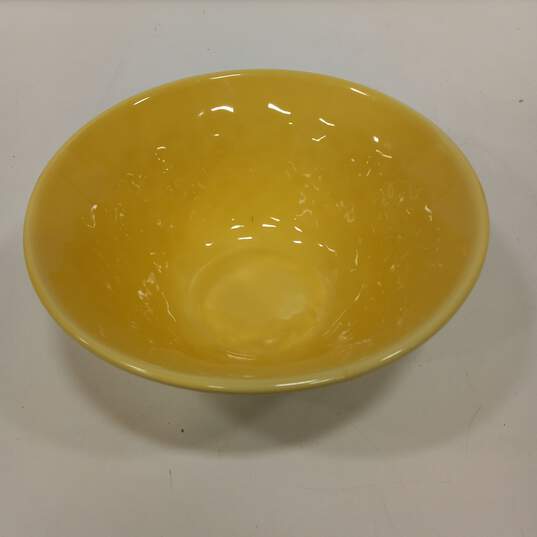 Pfaltzgraff 10" Yellow Ceramic Basket Weave Bowl image number 1