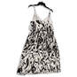 NWT Womens White Gray Pleated Spaghetti Strap Fit & Flare Dress Size XL image number 4