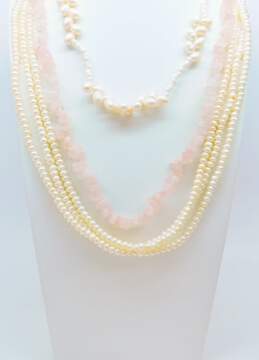 Romantic Rose Quartz & Pearl Necklaces 235.8g