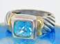 David Yurman 925 & 14K Yellow Gold Blue Topaz Cable Ring 6.5g image number 2