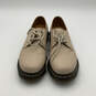 Womens Beige Leather Low Top Round Toe Lace Up Oxford Shoes Size 11 image number 1