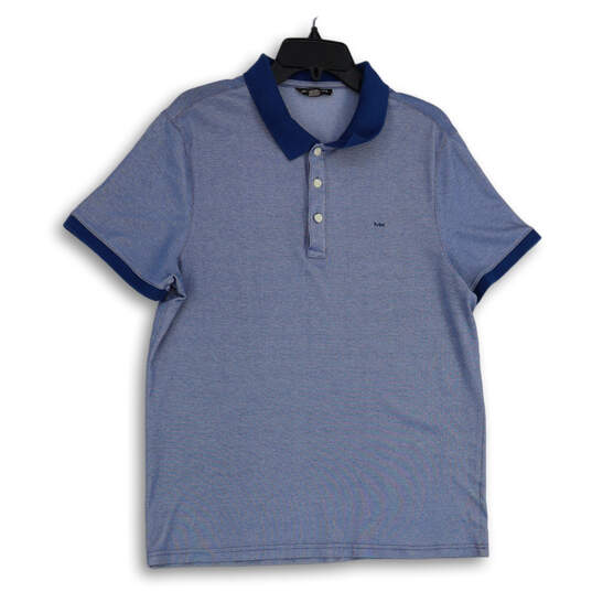 Mens Blue Short Sleeve Spread Collar Golf Polo Shirt Size Large image number 1